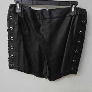 VENUS Black High Waist Lace-Up Shorts